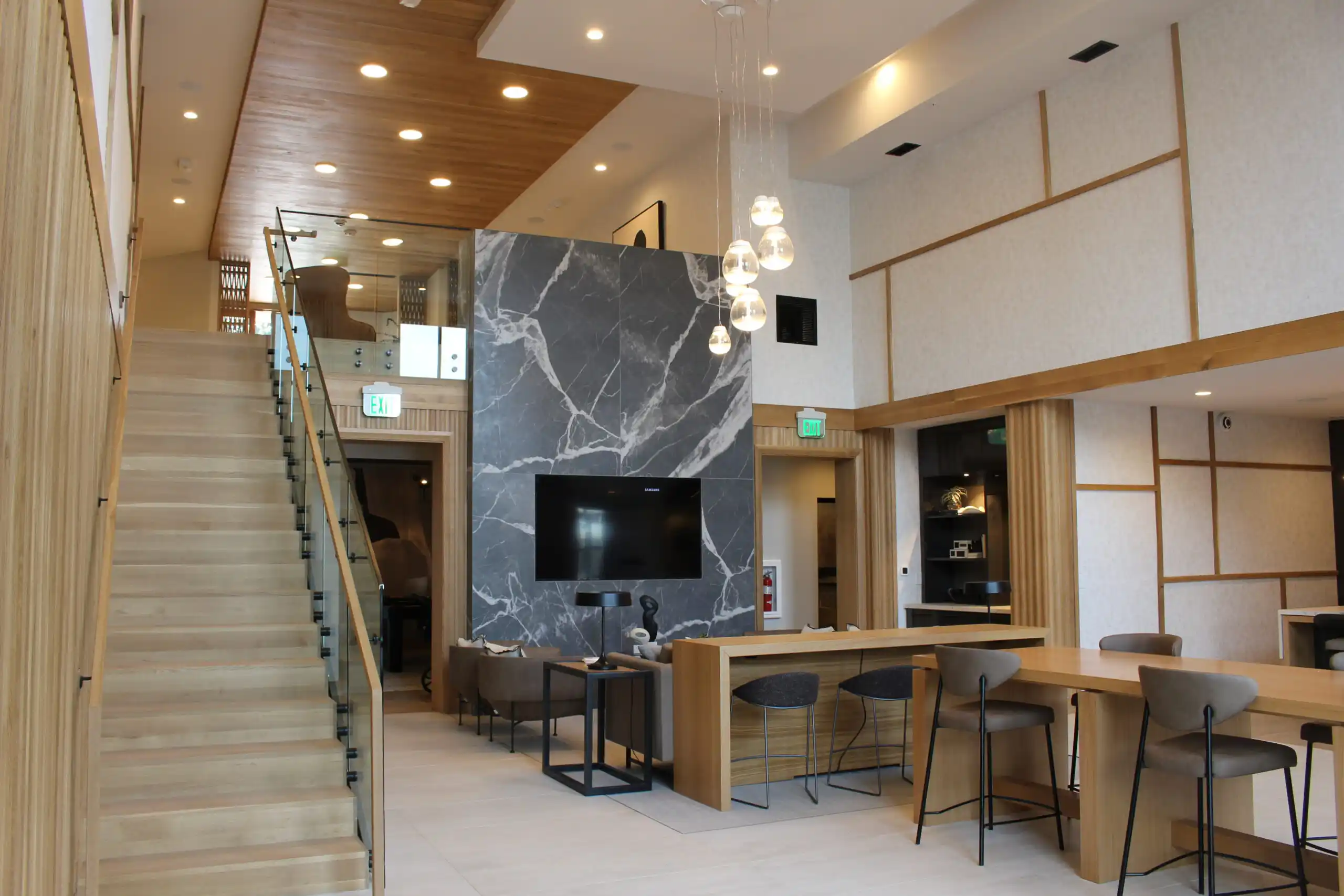 linear wood wall and ceiling panels